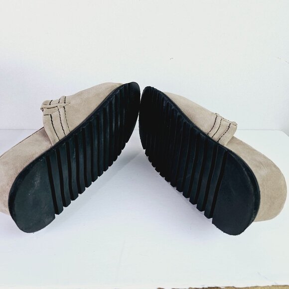 Free People Women's Milo Beige Suede Platform Slip-On Clogs, Sz 8 - Picture 9 of 11